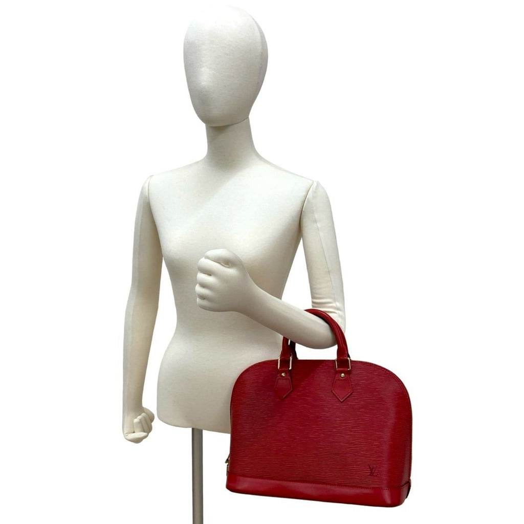 Louis Vuitton Red Color Epi Leather Handbag Tote Bag