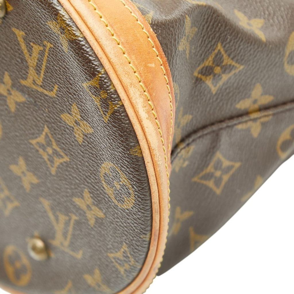 Louis Vuitton Brown Pvc Leather Shoulder Bag Tote Bag