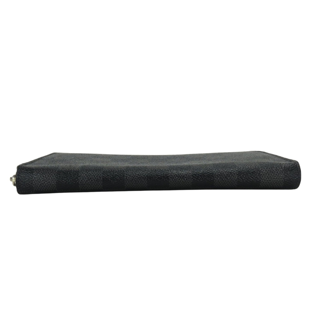 Louis Vuitton Black Gray Damier Graphite Leather Long Wallet