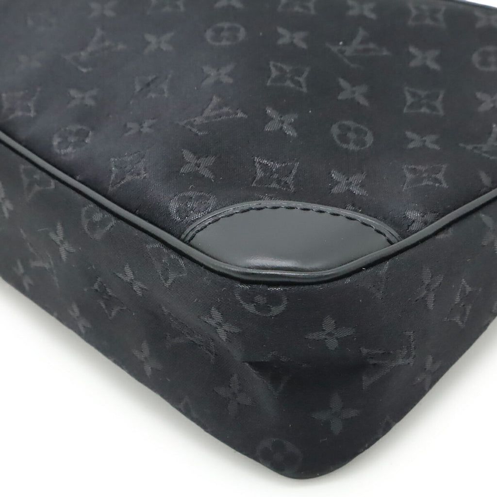 Louis Vuitton Noir Monogram Satin Leather Pouch