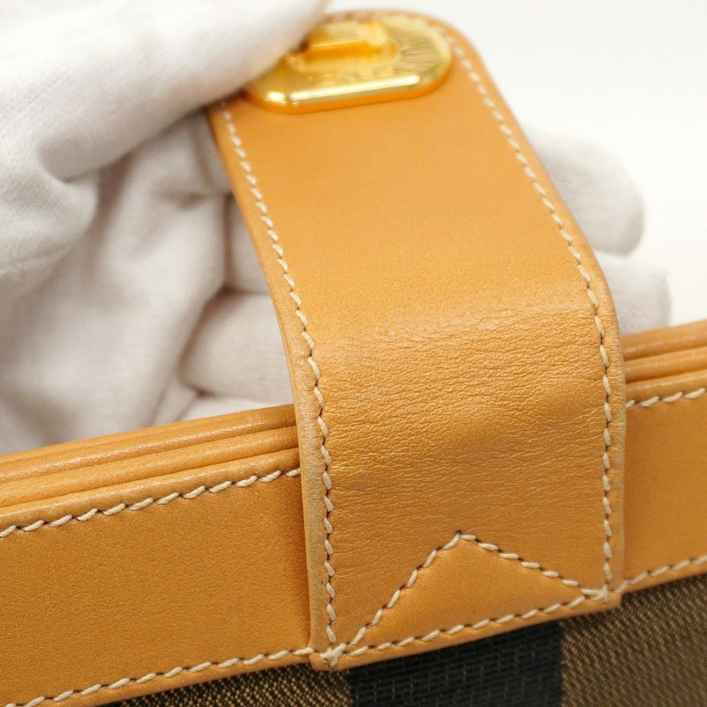Fendi Beige Black Pvc Clutch Bag