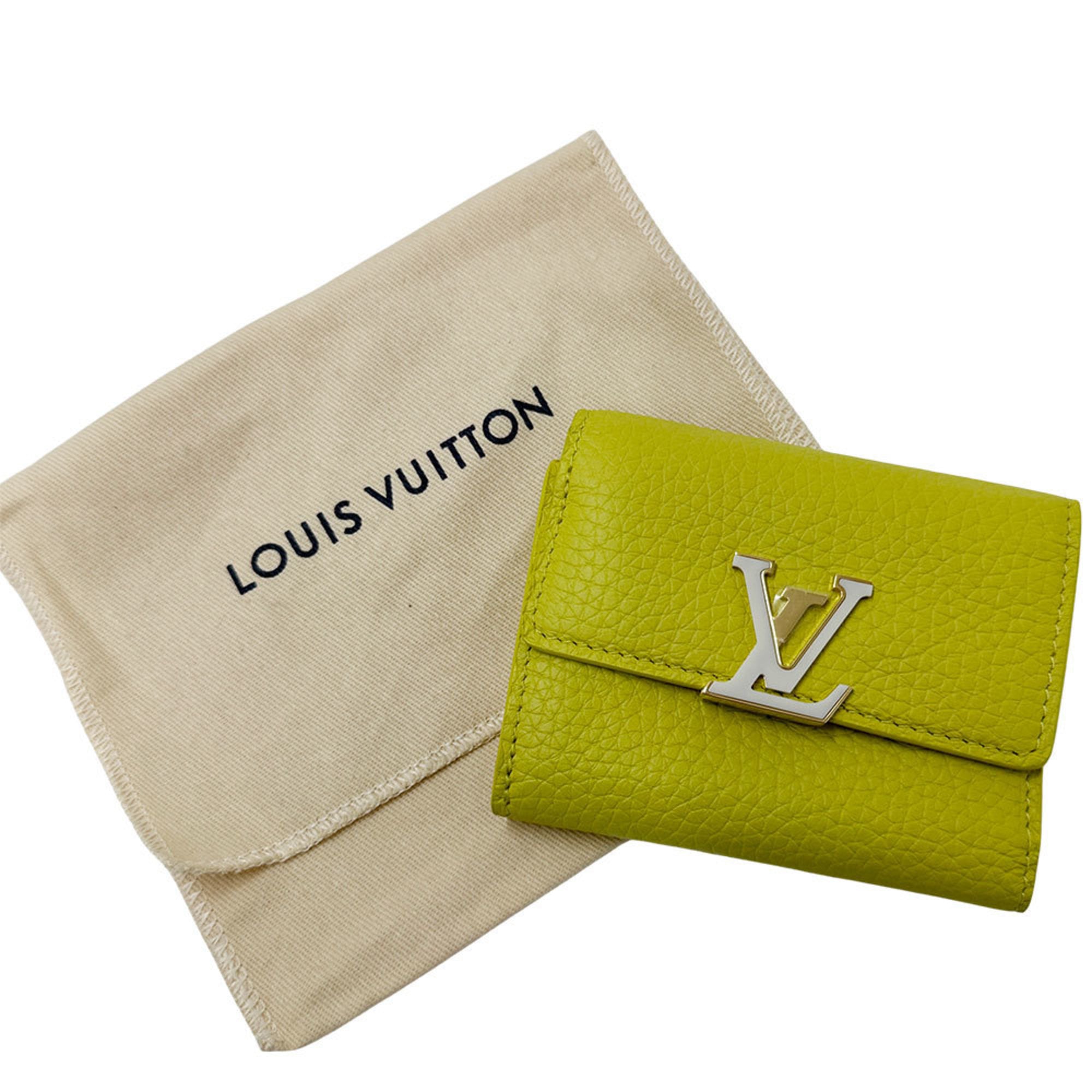Louis Vuitton Taurillon Yellow Leather Wallet (Tri-Fold)