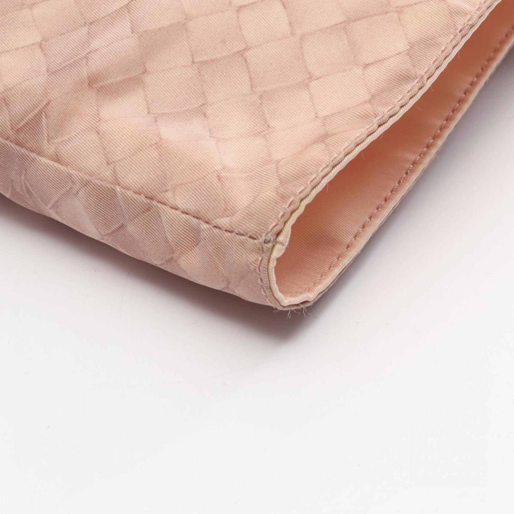 Bottega Veneta Pink Nylon Leather Tote Bag