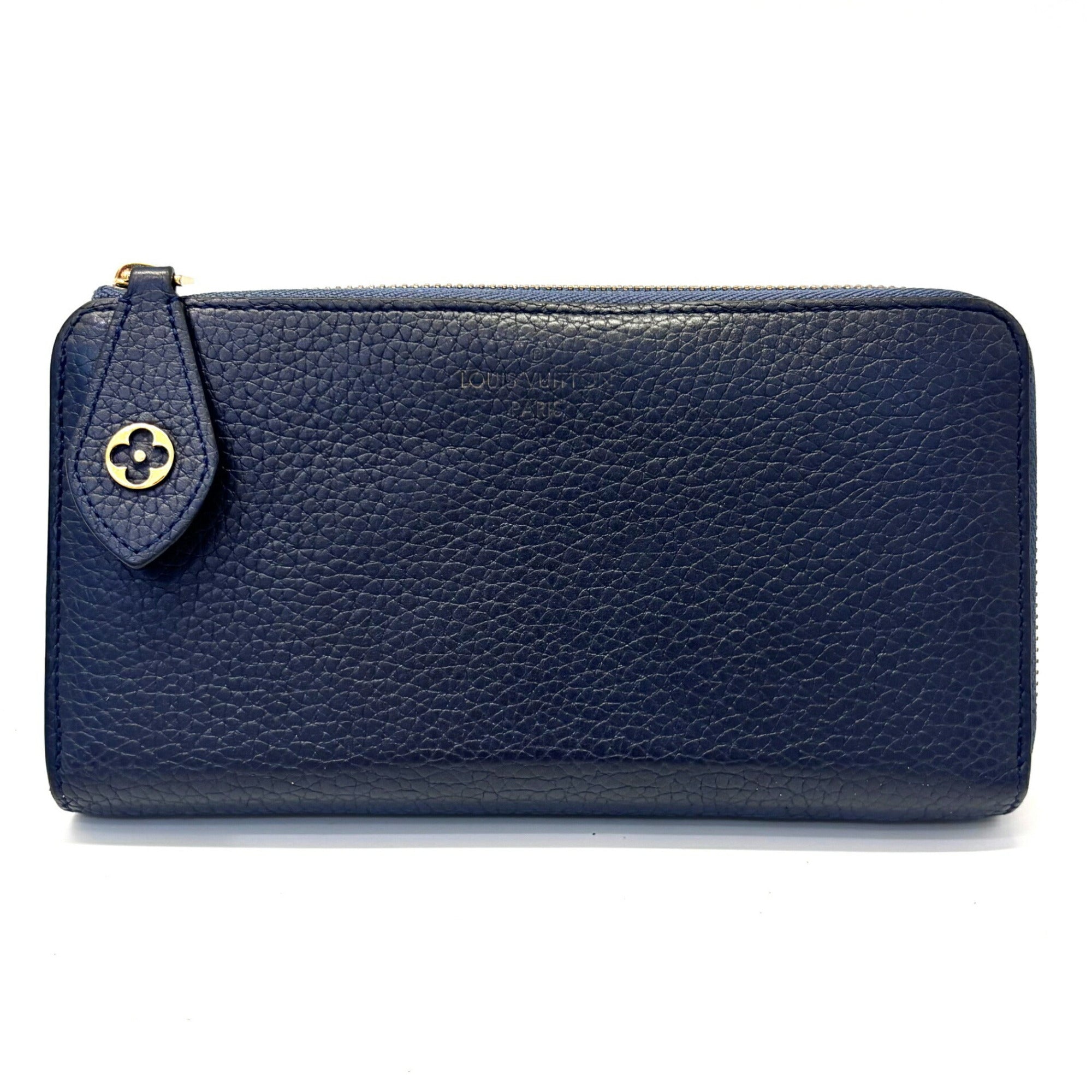 Louis Vuitton Navy Blue Leather Long Wallet