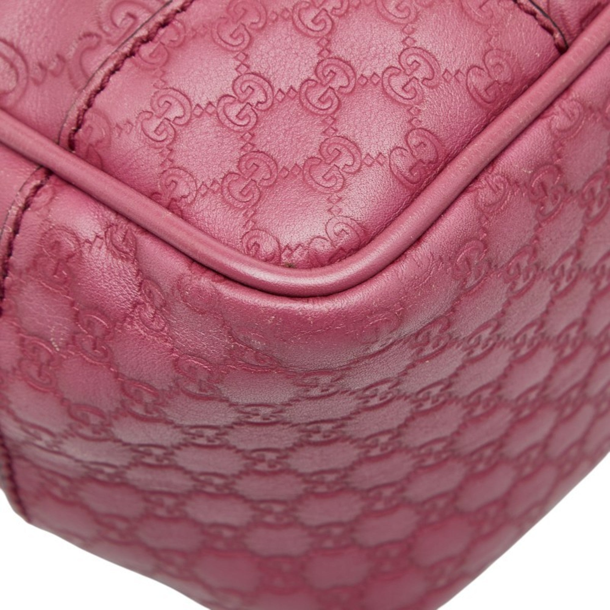 Gucci Purple Leather Handbag Shoulder Bag (Pre-Owned)