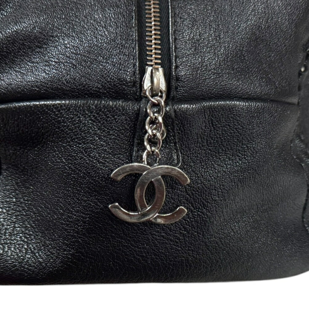 Chanel Black Leather Boston Bag