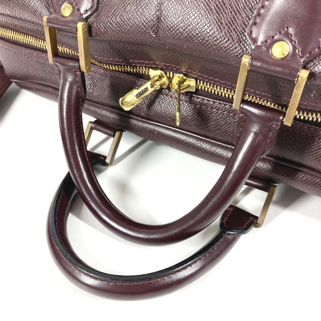 Louis Vuitton Acajou Purple Taiga Leather Boston Bag Shoulder Bag