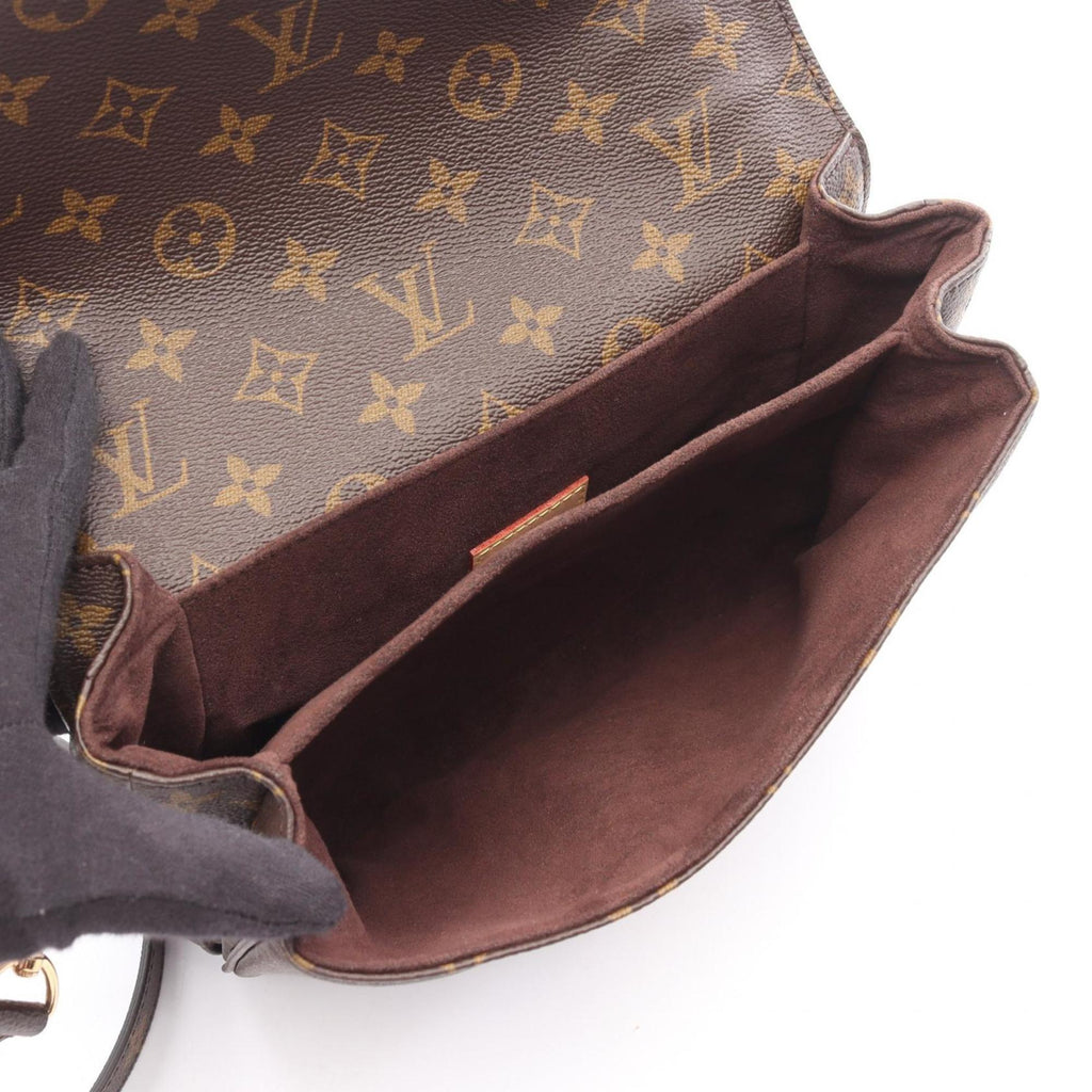 Louis Vuitton Brown Coated Canvas Leather Handbag Pochette