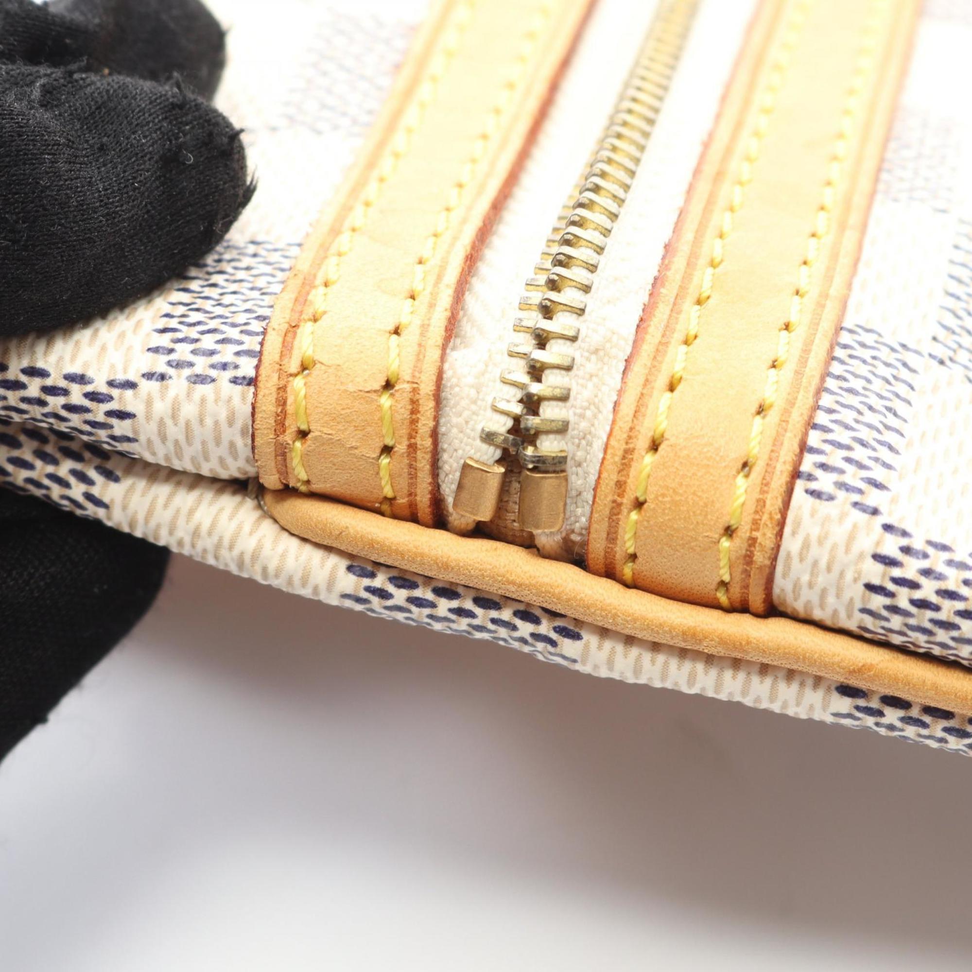Louis Vuitton White Damier Azur Leather Shoulder Bag