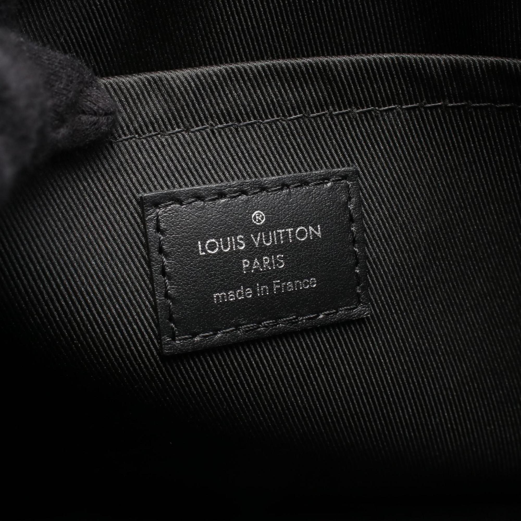 Louis Vuitton Black Gray Pvc Coated Canvas Monogram Eclipse Leather Shoulder Bag
