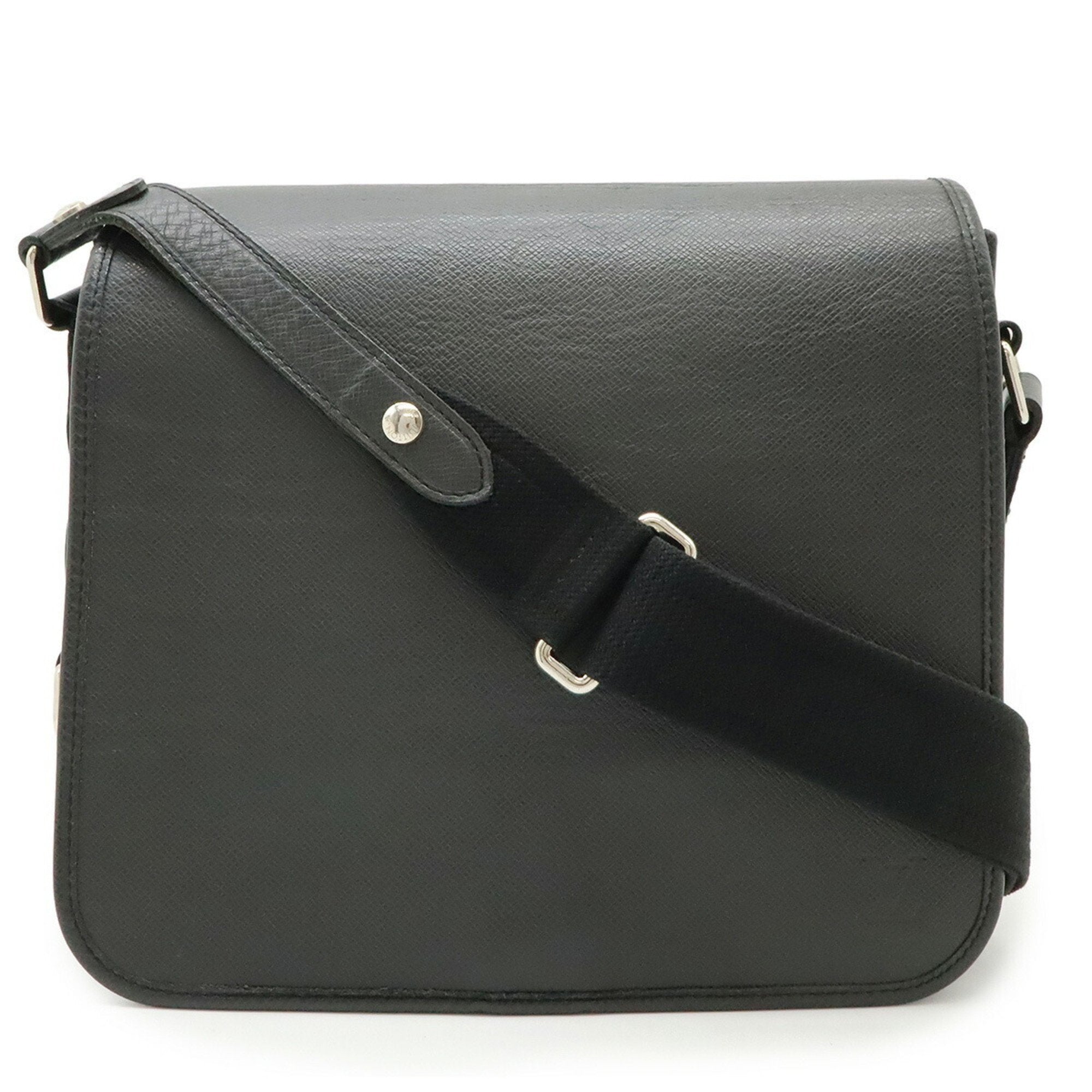 Louis Vuitton Ardoise Black Taiga Leather Shoulder Bag