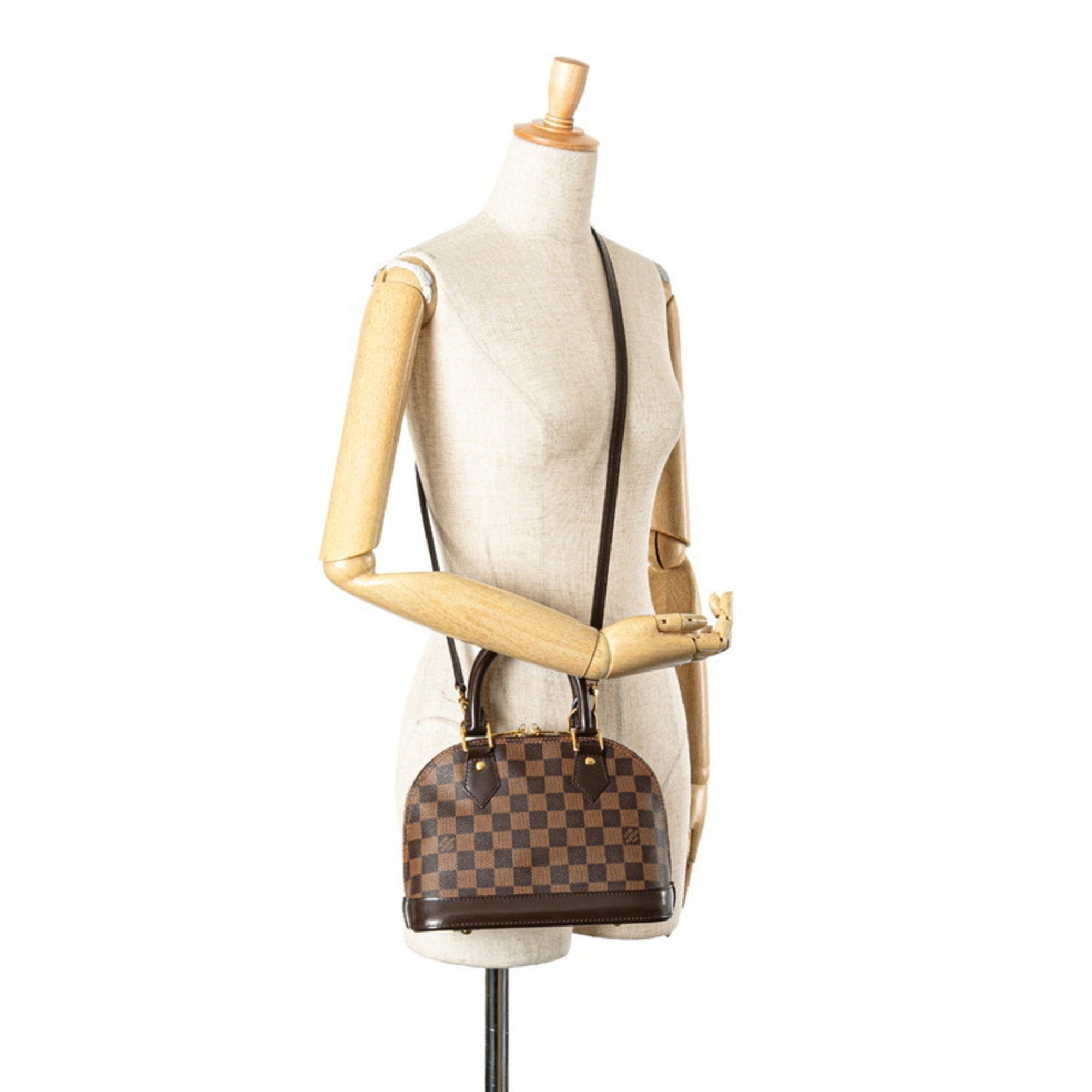 Louis Vuitton Brown Pvc Leather Handbag Shoulder Bag