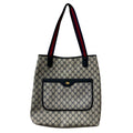 Gucci Gray Navy Gg Plus Tote Bag (Pre-Owned)