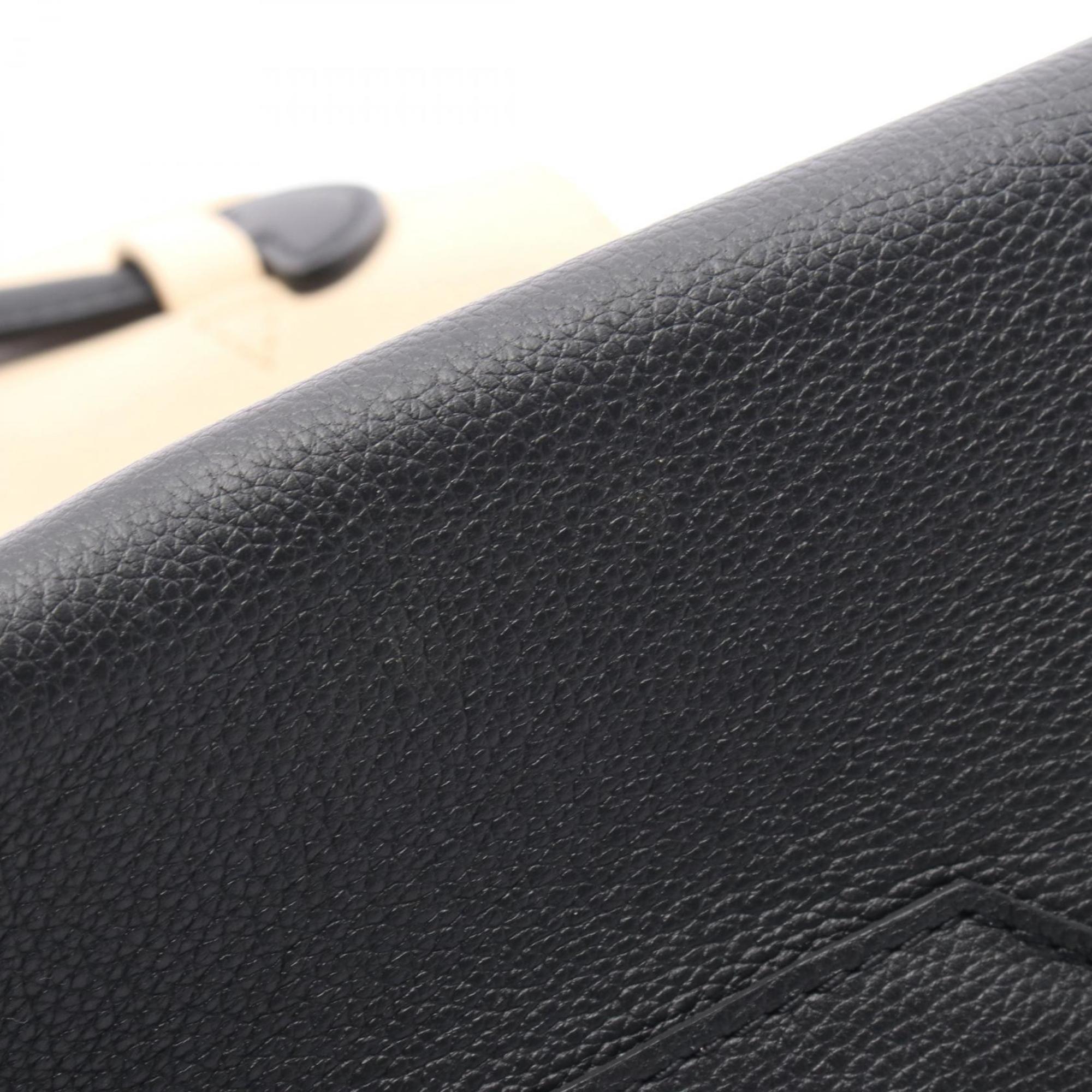 Louis Vuitton Black Ivory Leather Handbag