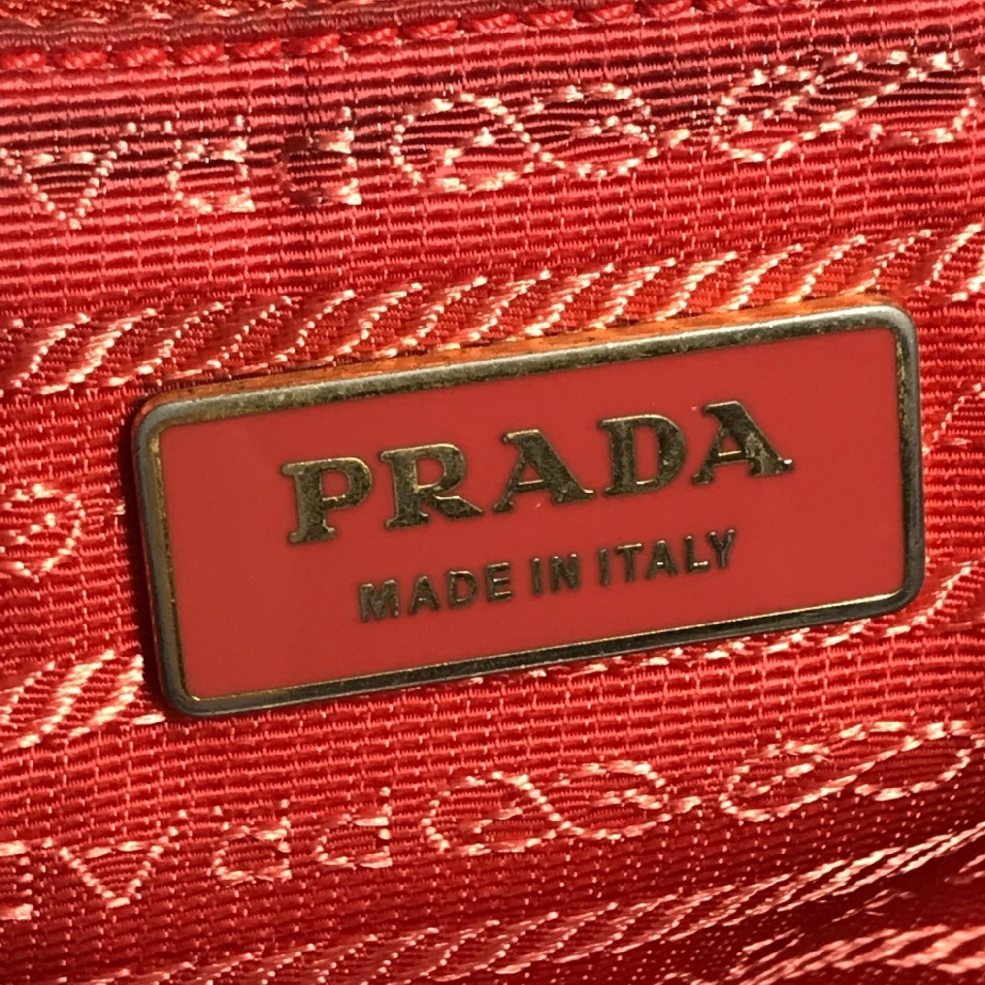 Prada Pink White Nylon Handbag Tote Bag