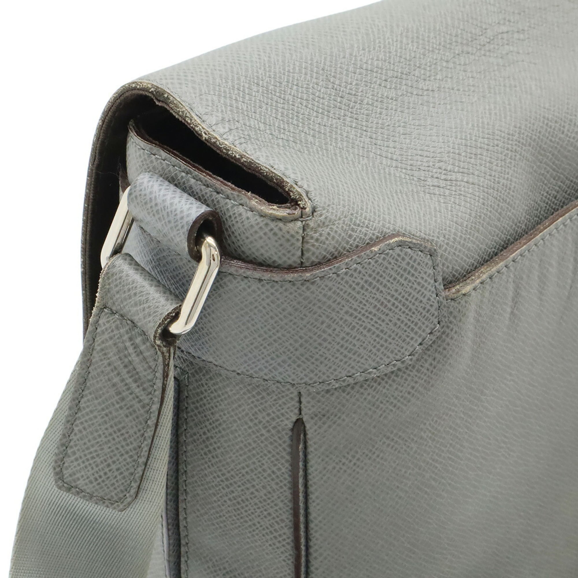 Louis Vuitton Gray Leather Handbag Shoulder Bag
