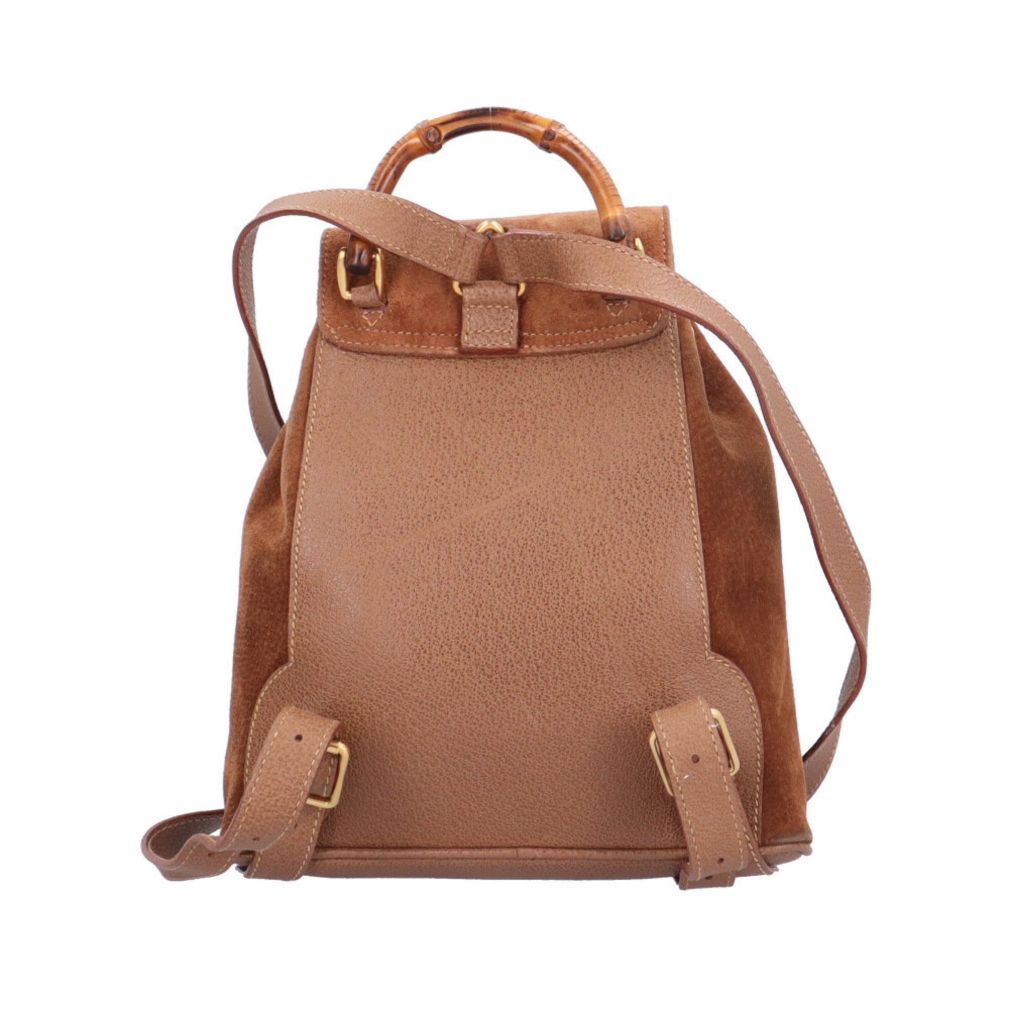Gucci Brown Suede Leather Backpack (Pre-Owned)