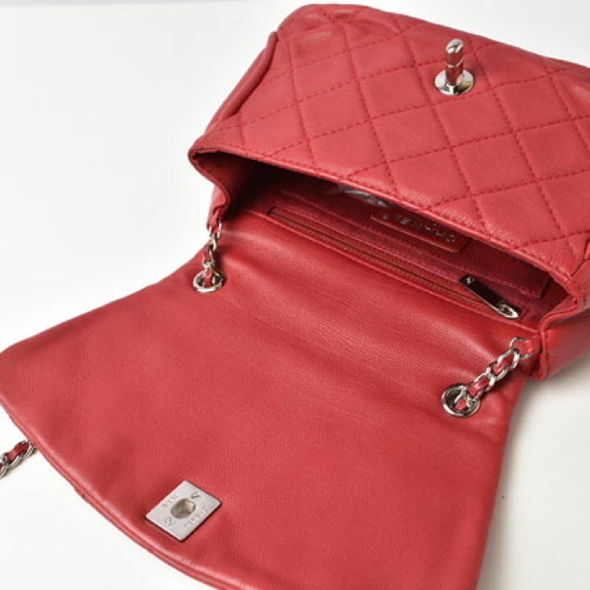 Chanel Red Color Leather Shoulder Bag