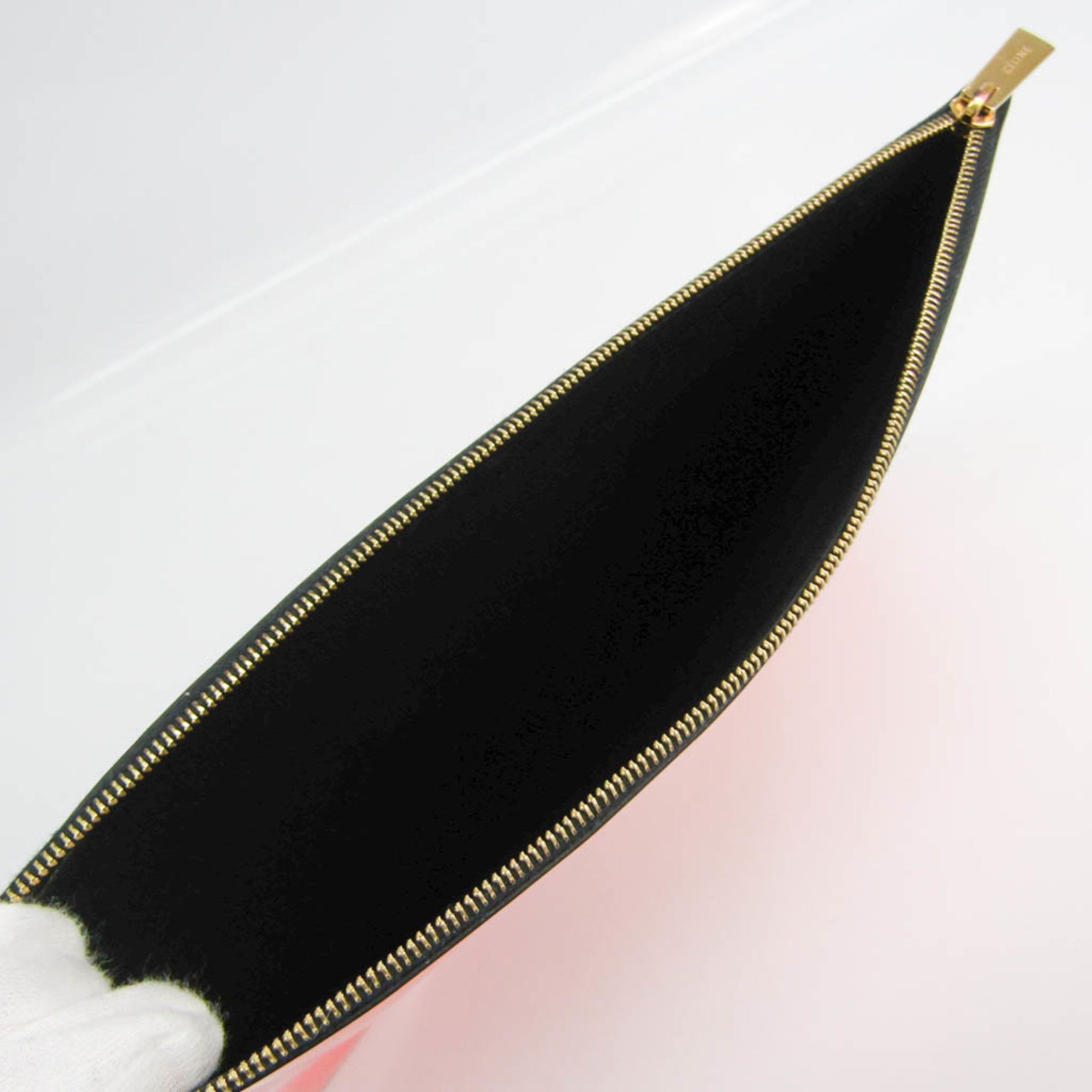 Celine Salmon Pink Leather Clutch Bag