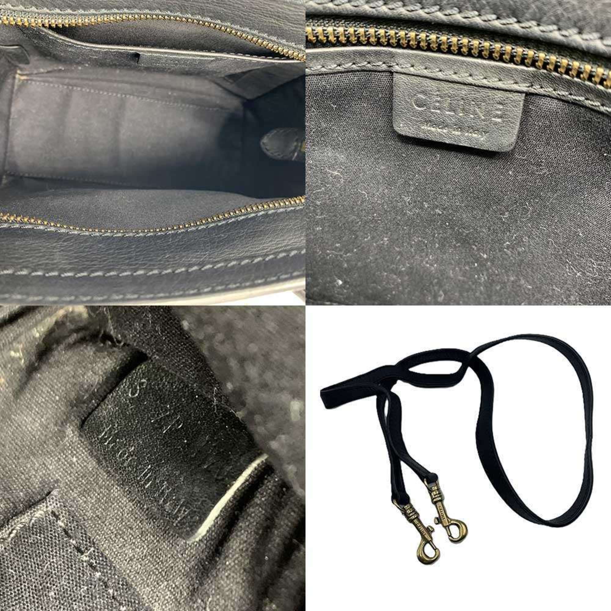 Celine Black Leather Handbag Shoulder Bag