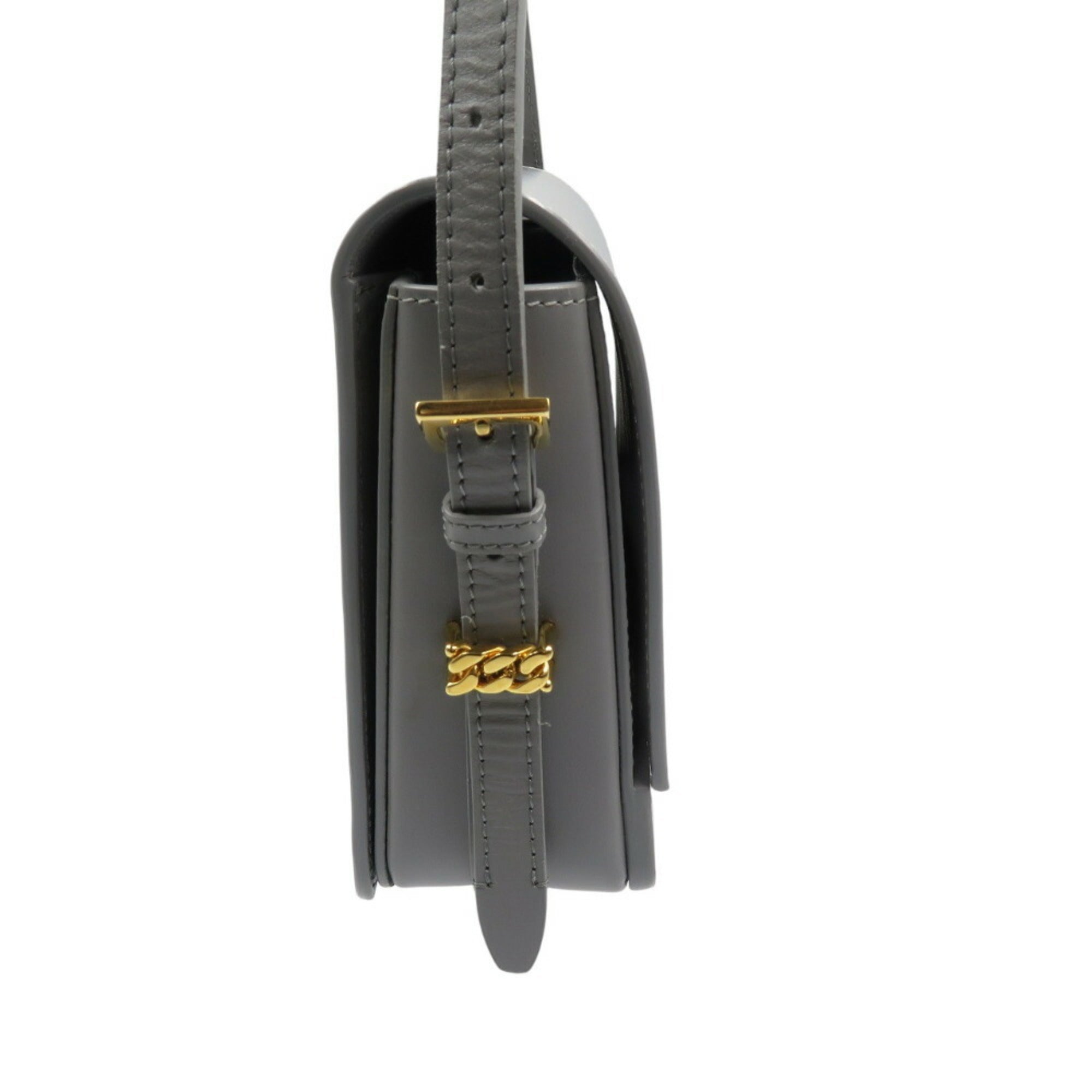 Burberry Gray Leather Shoulder Bag