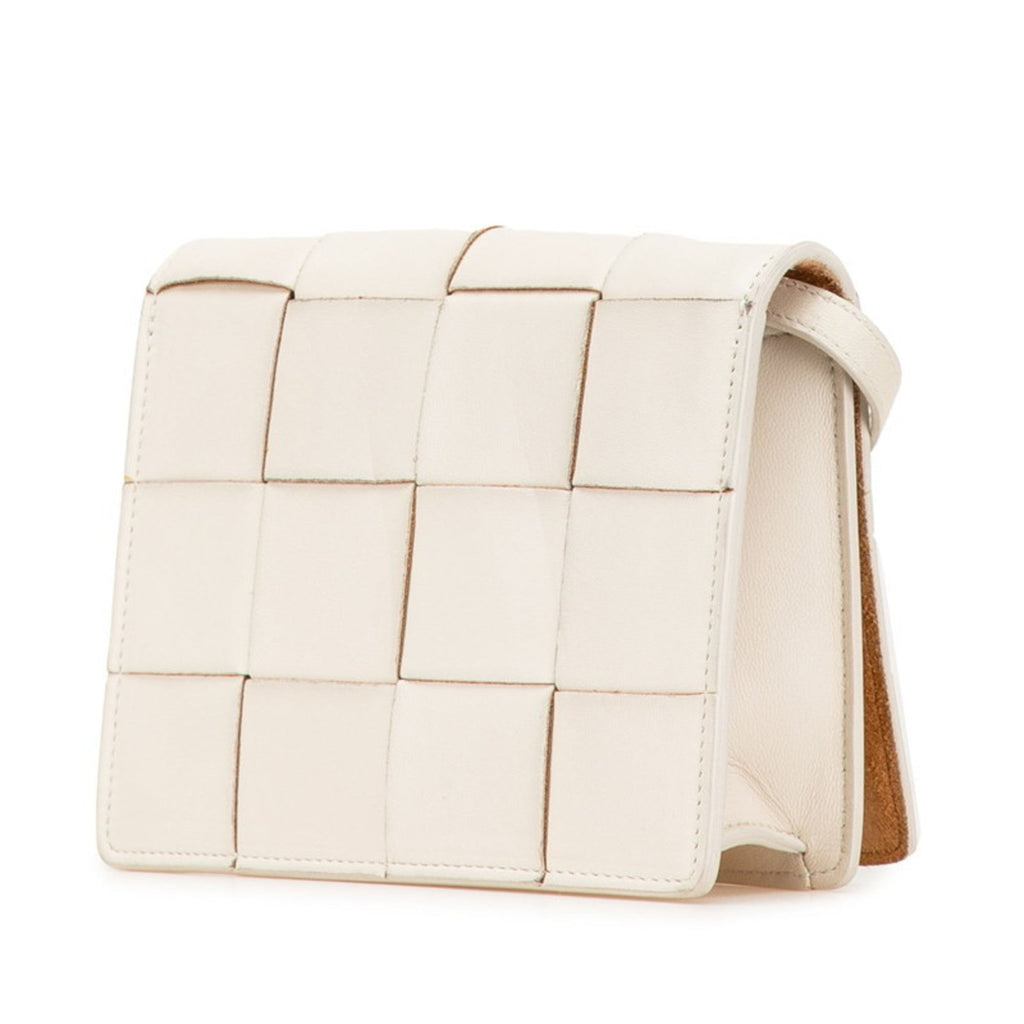 Bottega Veneta Off-White Leather Shoulder Bag