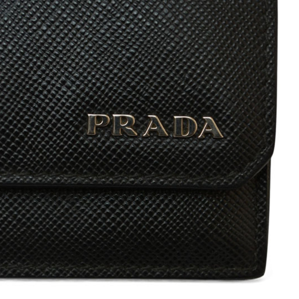 Prada Black Leather Coin Purse/Coin Case