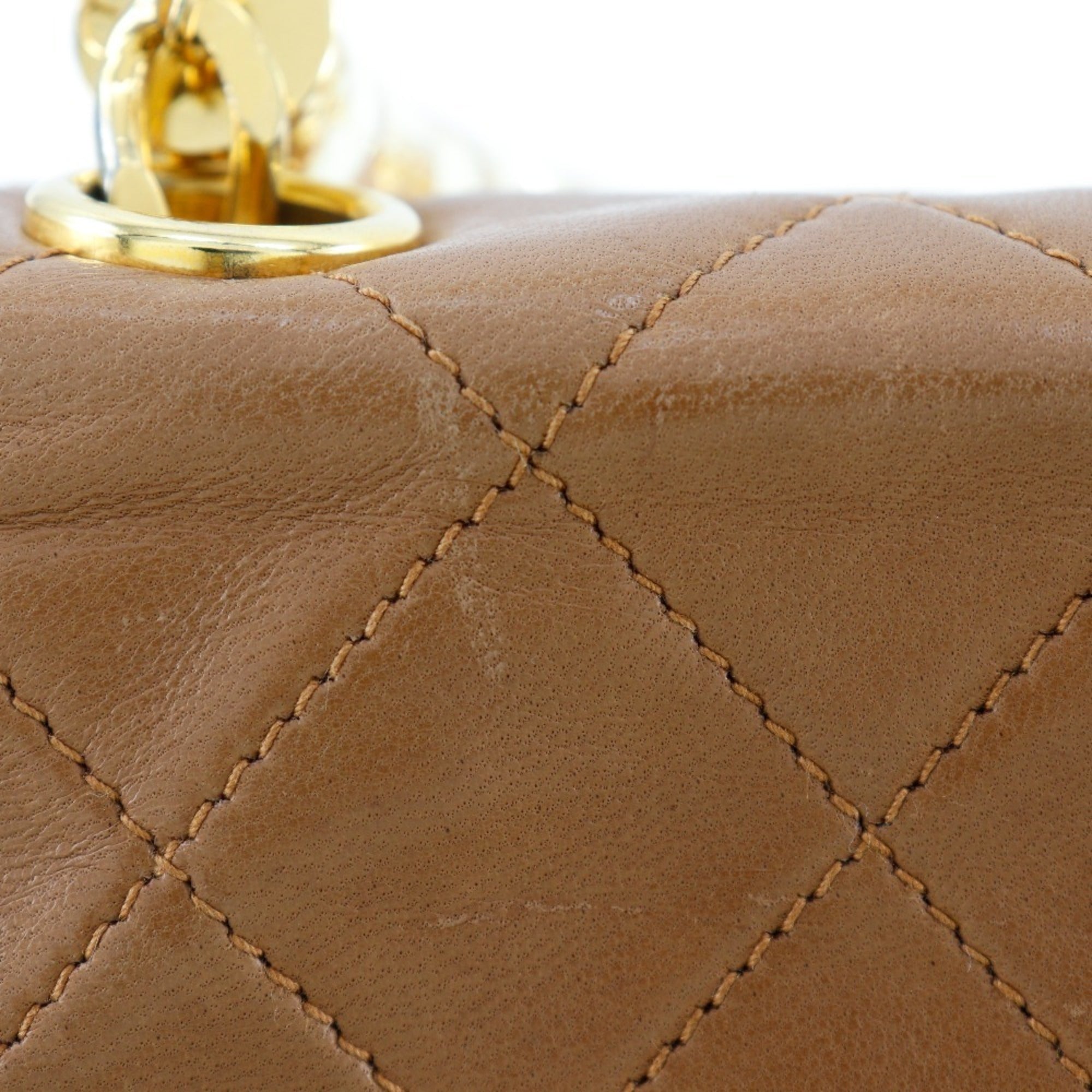 Chanel Beige Leather Handbag