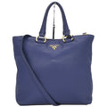 Prada Blue Leather Shoulder Bag Tote Bag