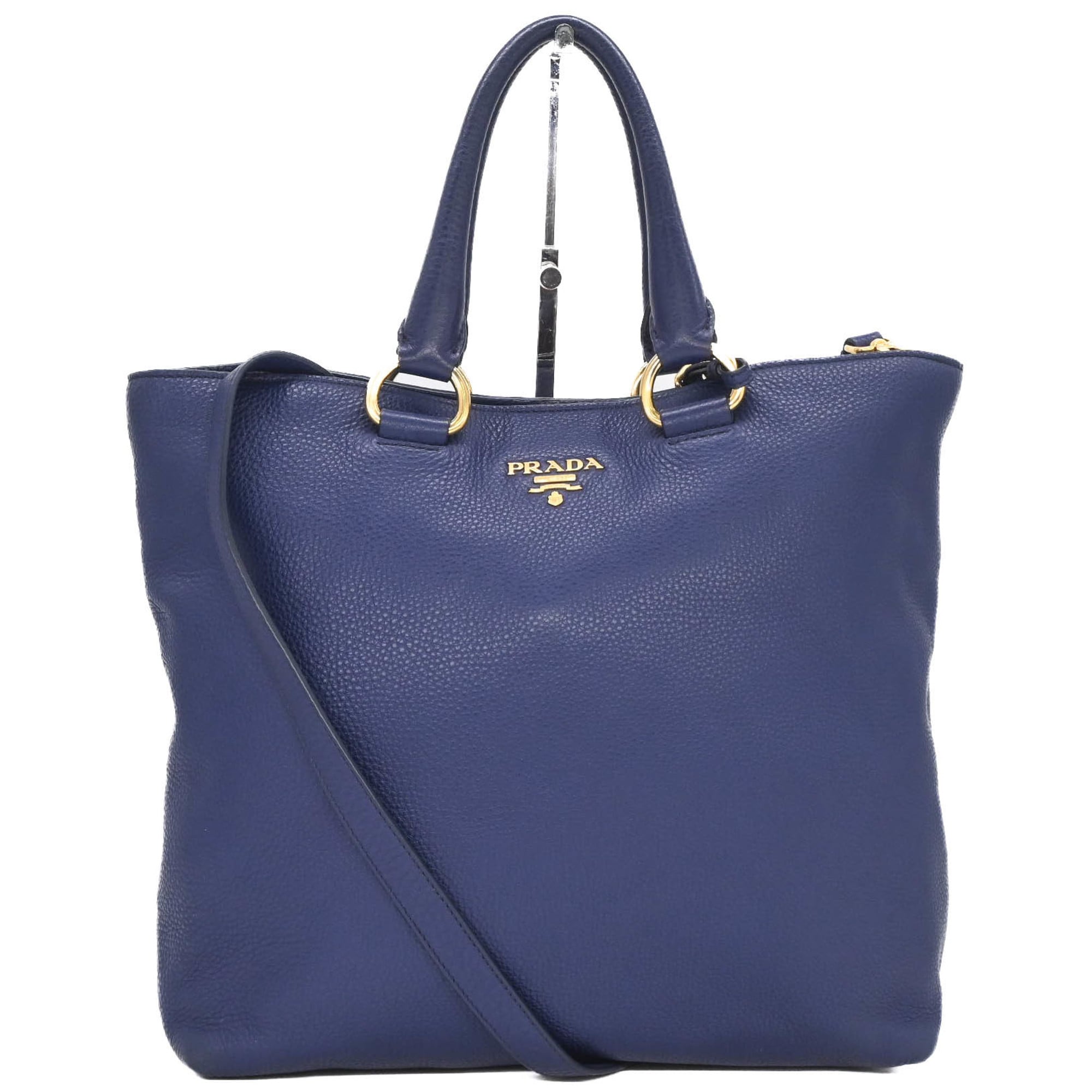 Prada Blue Leather Shoulder Bag Tote Bag