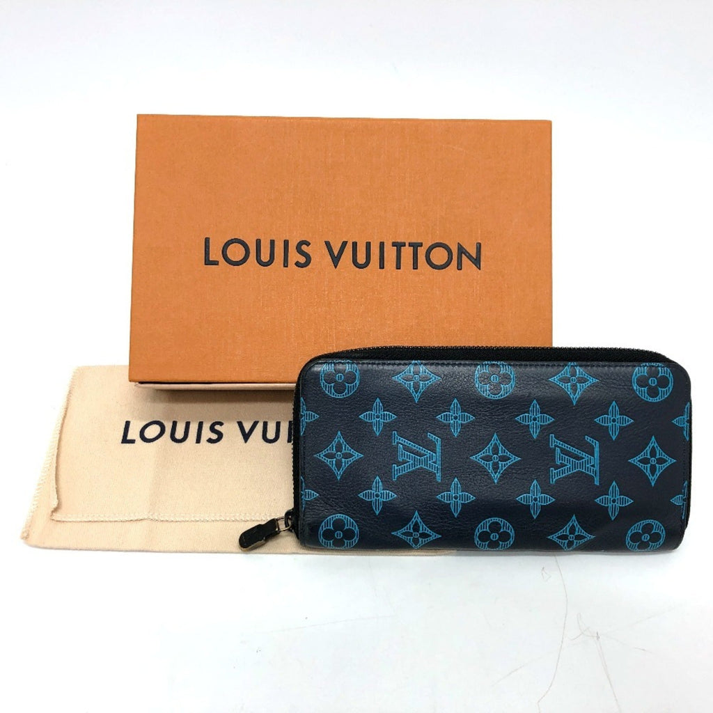 Louis Vuitton Monogram Shadow Galle Navy Monogram Shadow Long Wallet