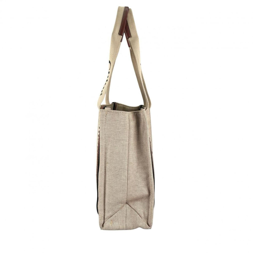 Chloé Beige Linen Leather Handbag (Pre-Owned)