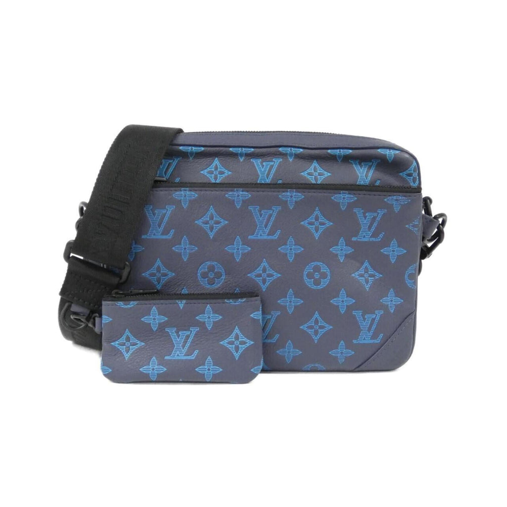 Louis Vuitton Black Blue Leather Shoulder Bag