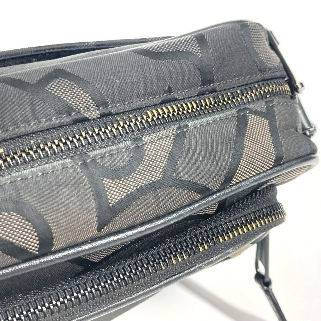 Burberry Black Gray Nylon Canvas Pochette Shoulder Bag