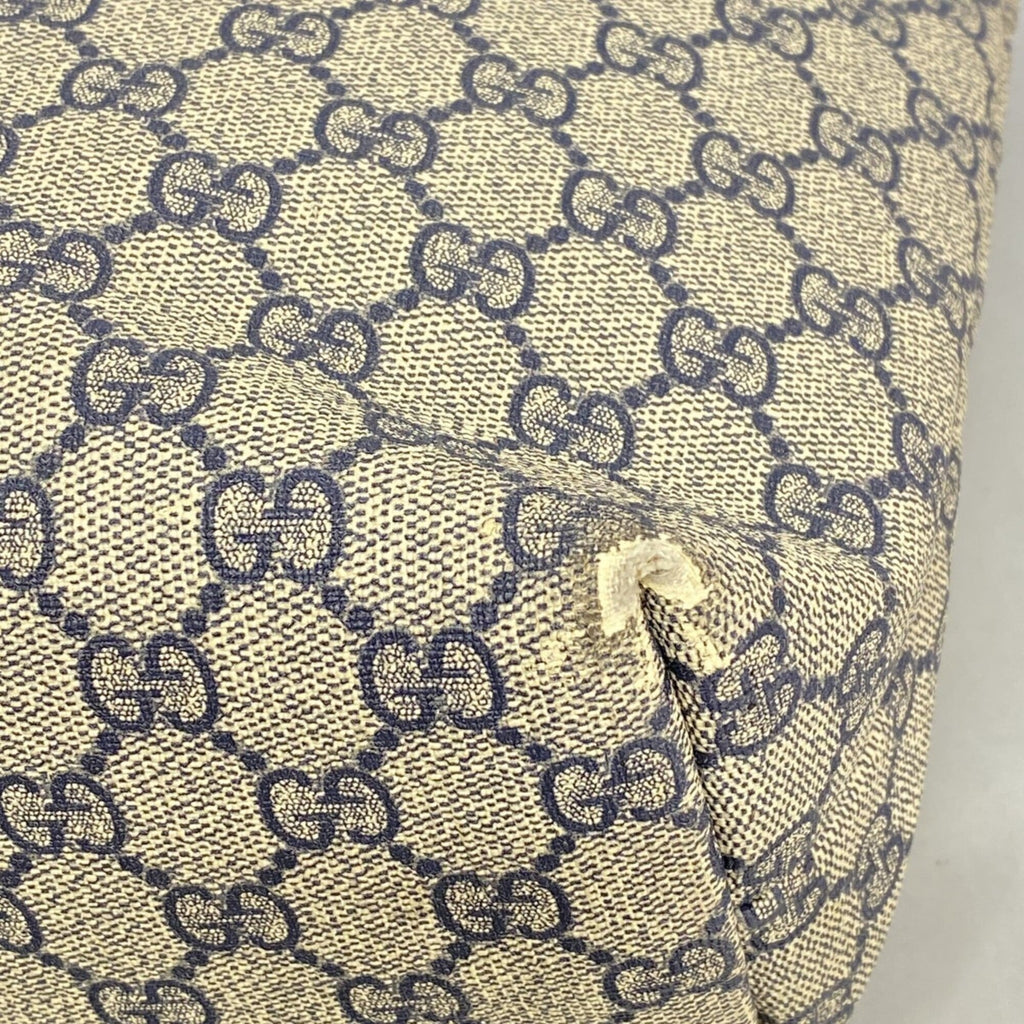 Gucci Beige Navy Pvc Tote Bag (Pre-Owned)