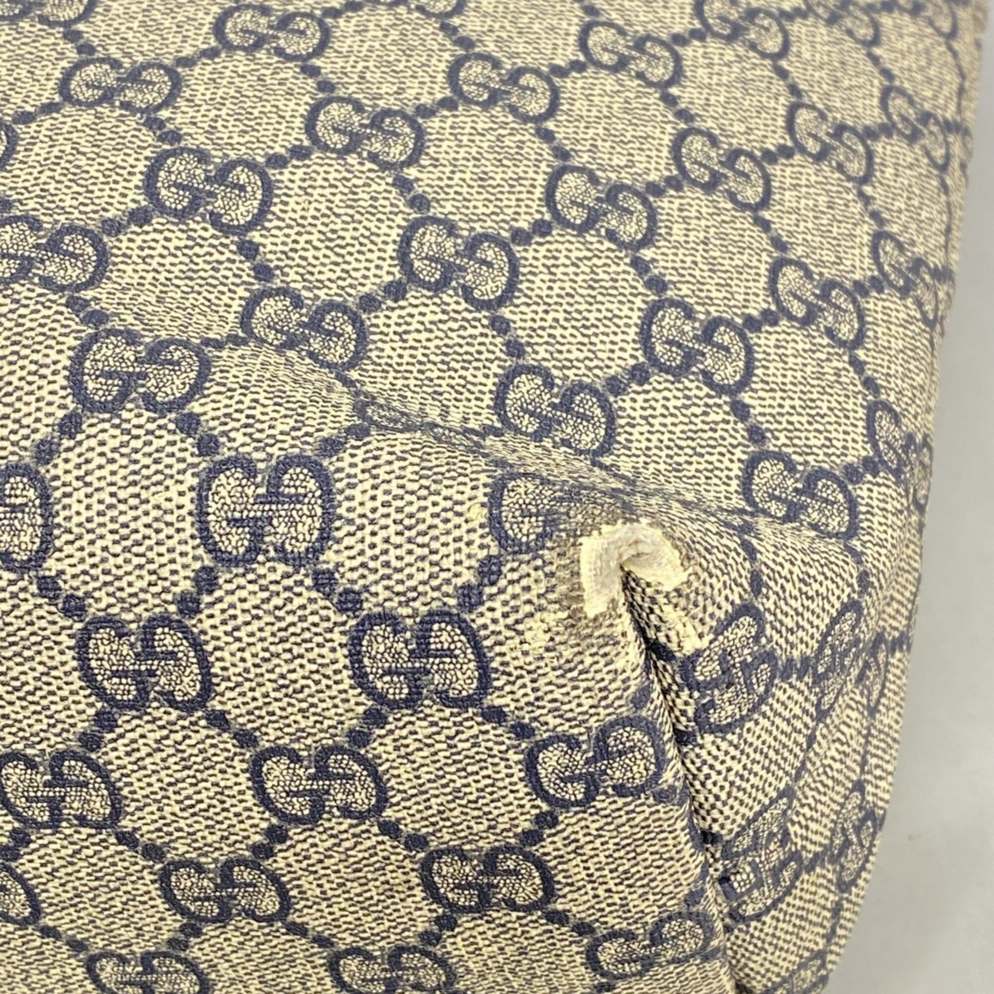Gucci Beige Navy Pvc Tote Bag (Pre-Owned)