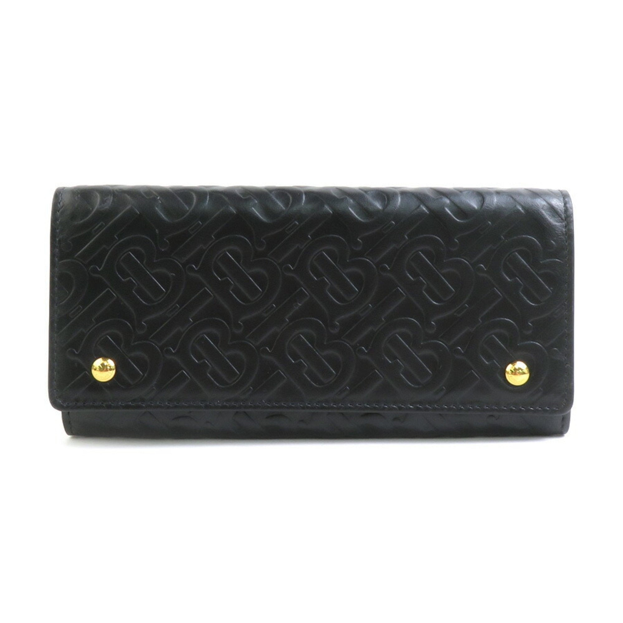 Burberry Black Leather Long Wallet (Bi-Fold)