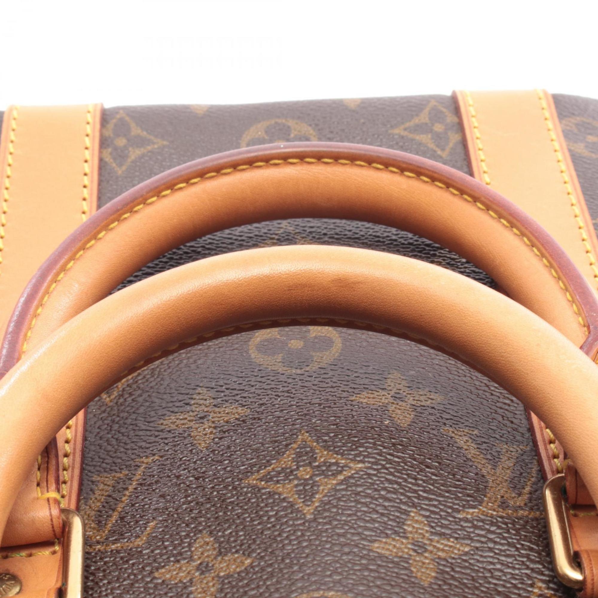Louis Vuitton Brown Monogram Coated Canvas Leather Boston Bag Handbag