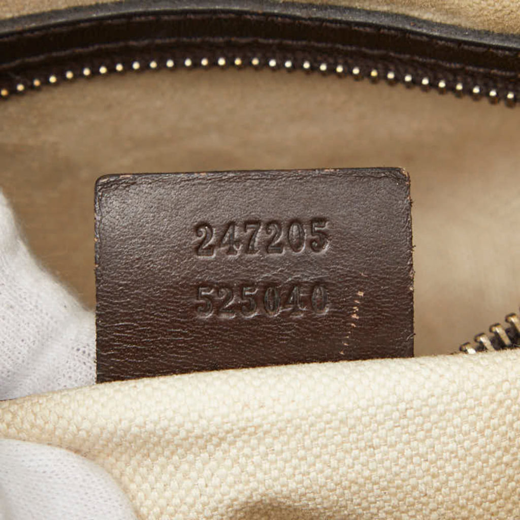 Gucci Beige Multi-Color Canvas Leather Boston Bag Shoulder Bag (Pre-Owned)