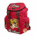 Gucci Red Color Nylon Backpack (Pre-Owned)