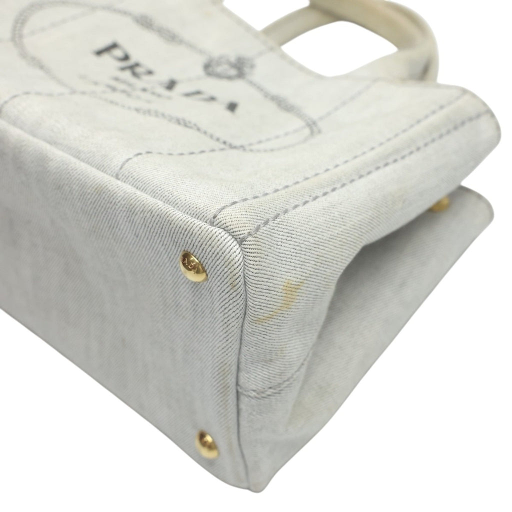 Prada White Canvas Tote Bag