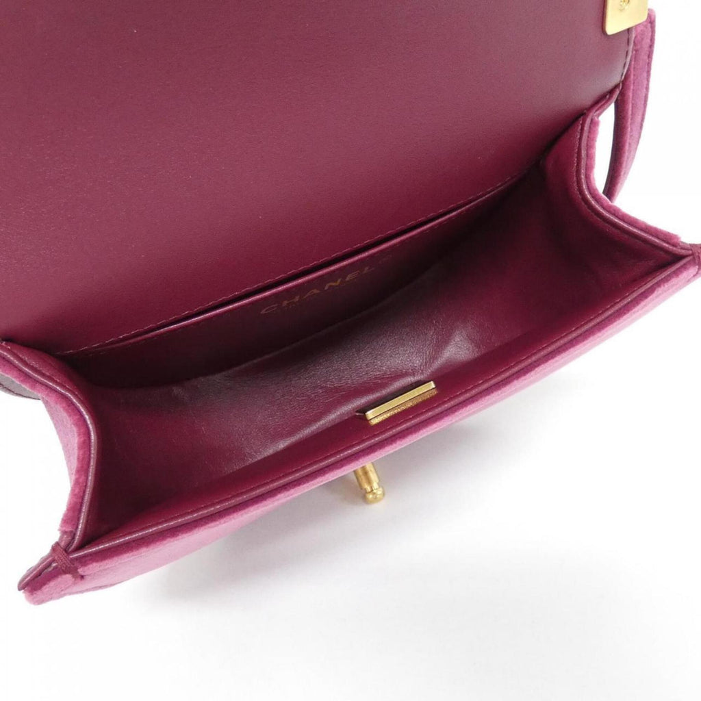 Chanel Purple Velvet Shoulder Bag