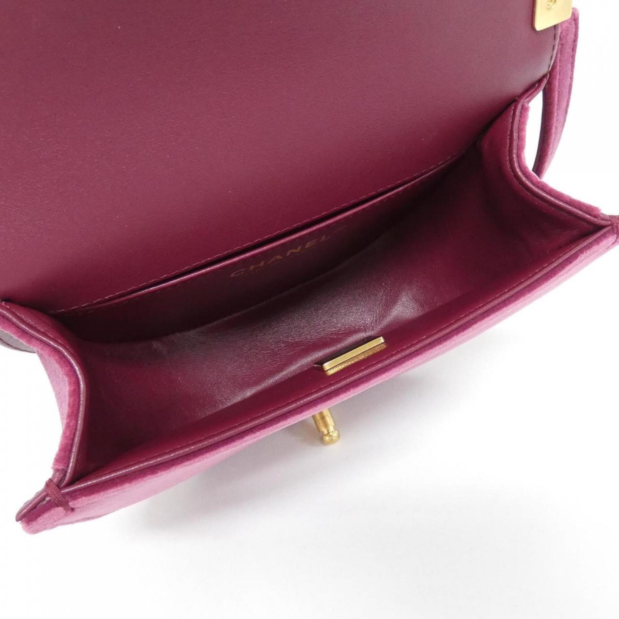 Chanel Purple Velvet Shoulder Bag