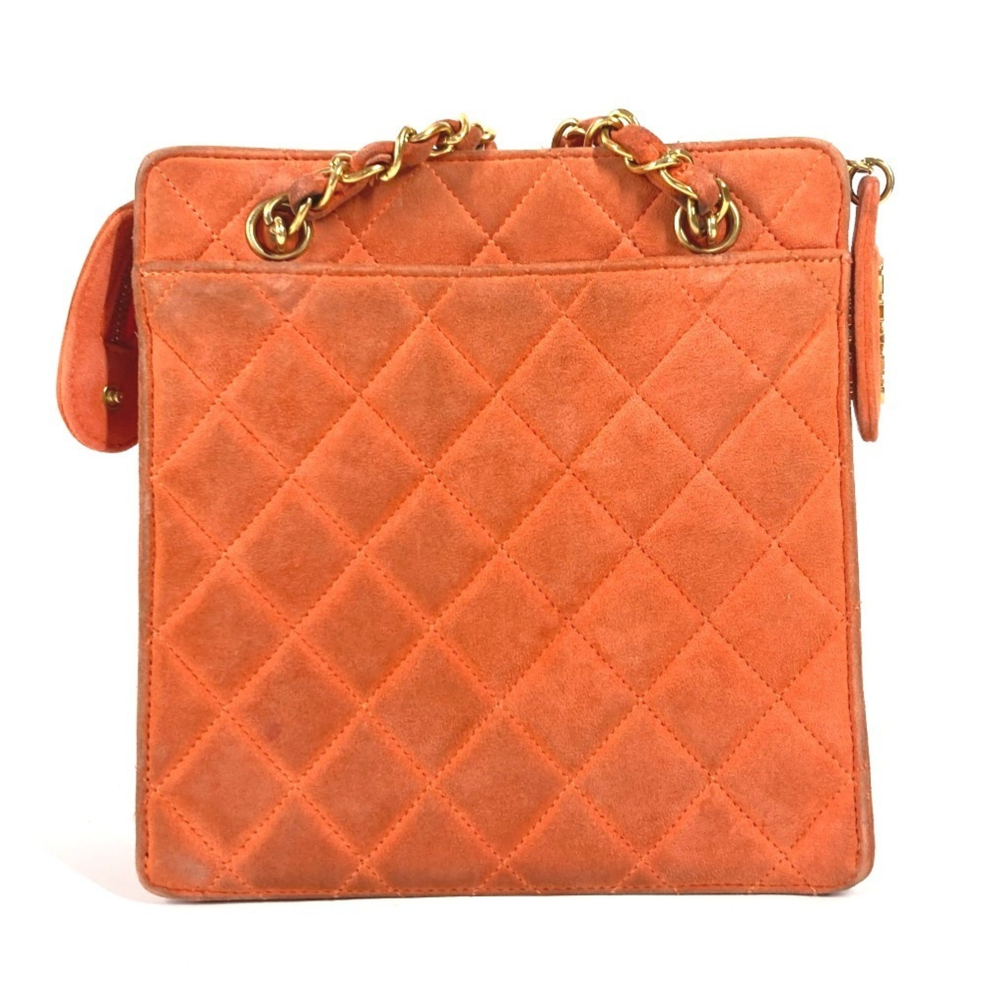 Chanel Orange Suede Handbag Shoulder Bag