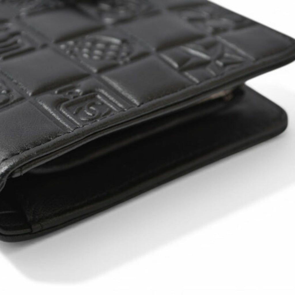Chanel Black Leather Long Wallet (Bi-Fold)