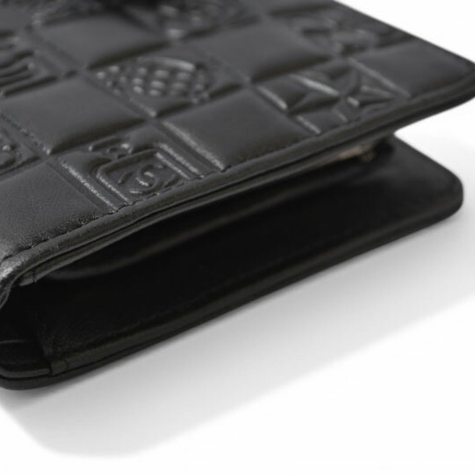 Chanel Black Leather Long Wallet (Bi-Fold)