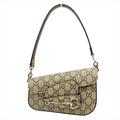 Gucci Horsebit Beige Gg Supreme Shoulder Bag (Pre-Owned)