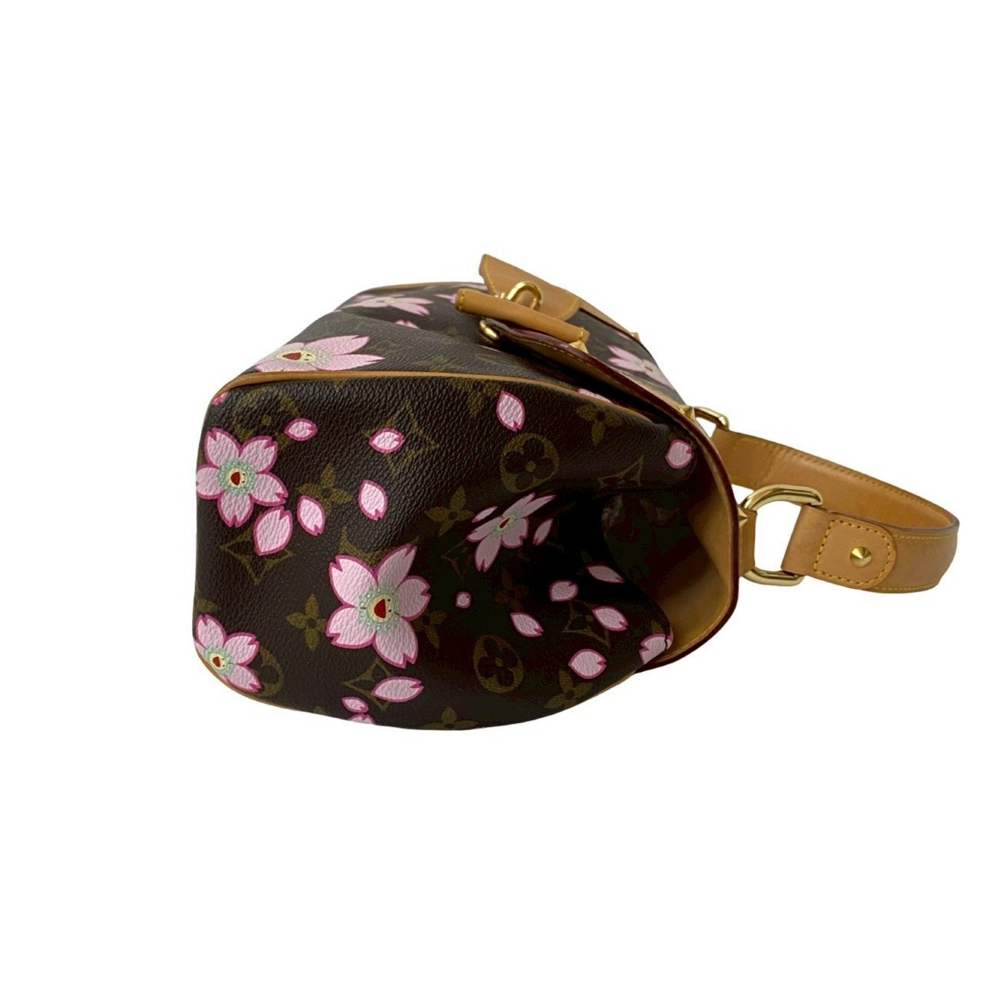 Louis Vuitton Brown Pink Leather Pvc Handbag