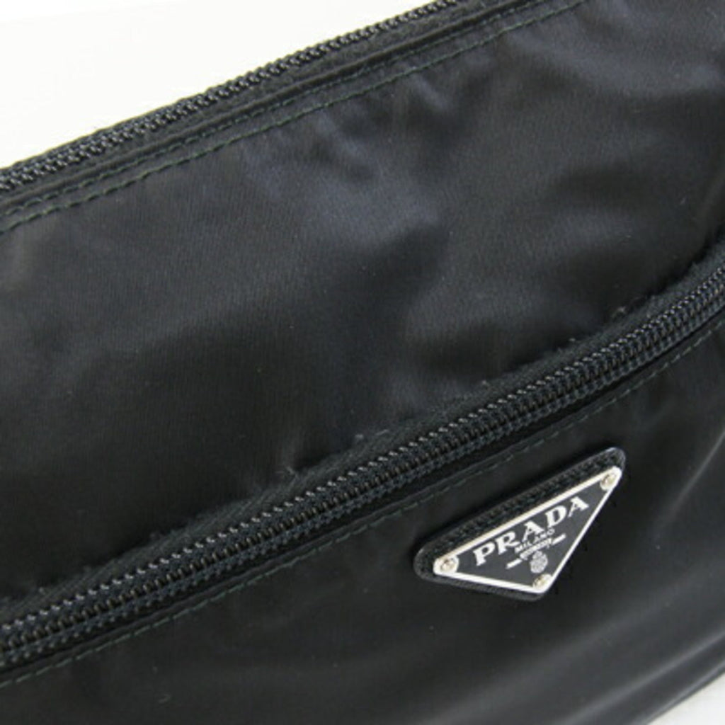 Prada Black Nylon Leather Shoulder Bag