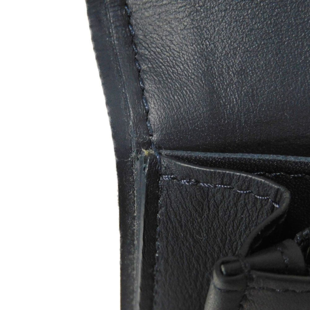 Louis Vuitton Navy Blue White Canvas Leather Long Wallet
